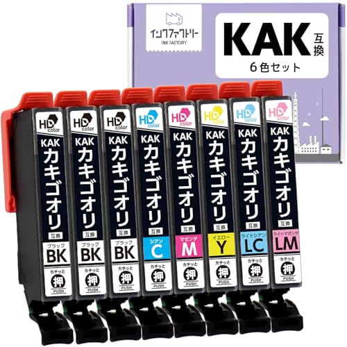 Amazon.co.jp: インクファクトリー KAK-6CL +黒2本 エプソン用